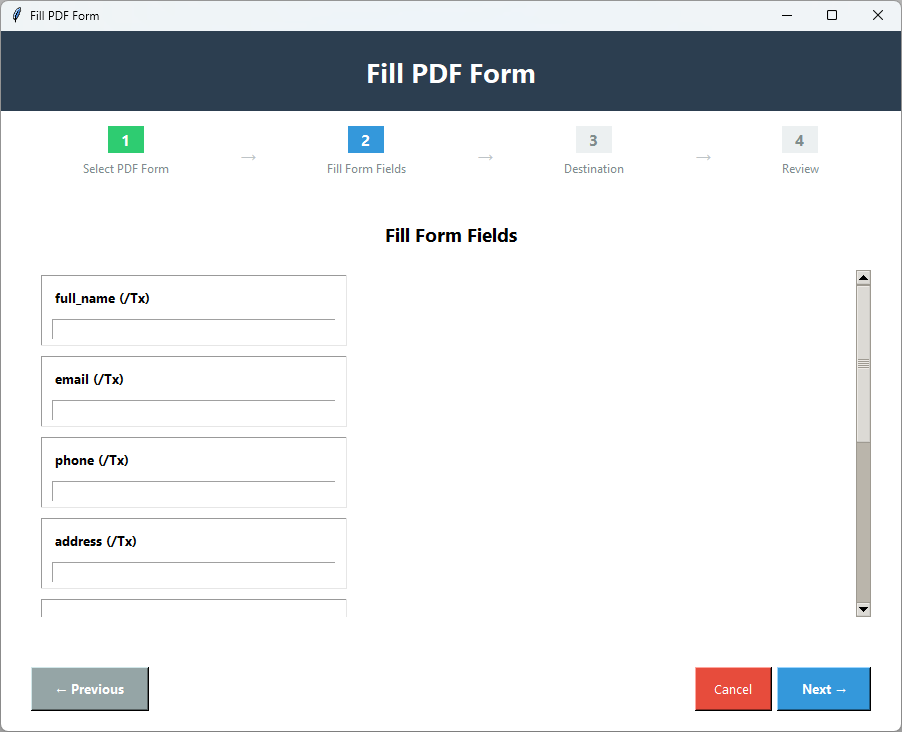 PDF Form Filling Screenshot 2