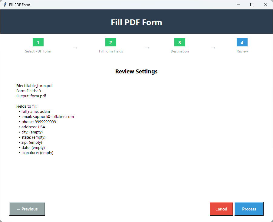 PDF Form Filling Screenshot 4