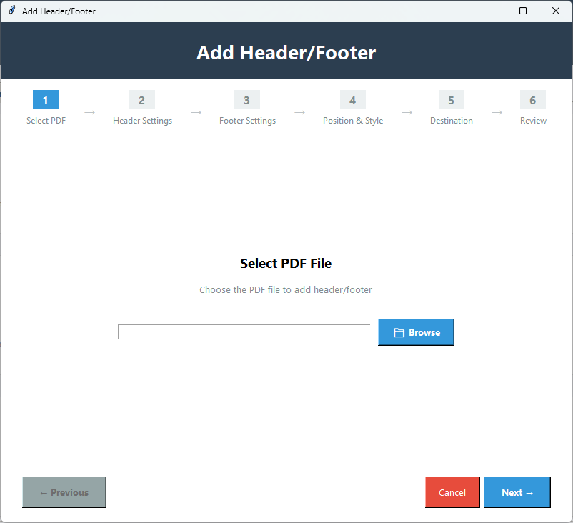 Header / Footer Screenshot 1