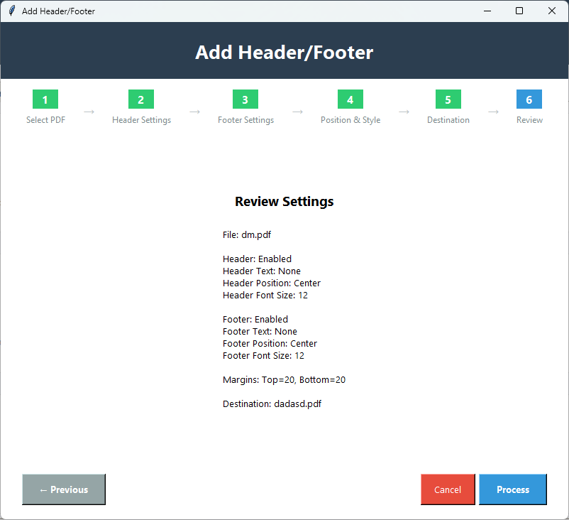 Header / Footer Screenshot 6