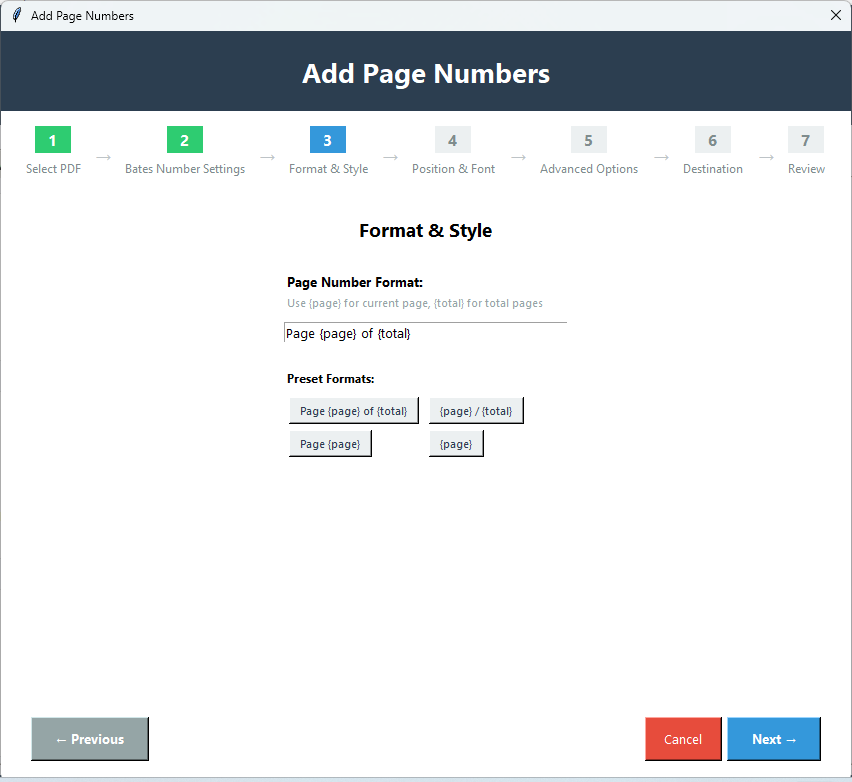 Page Numbers Screenshot 3